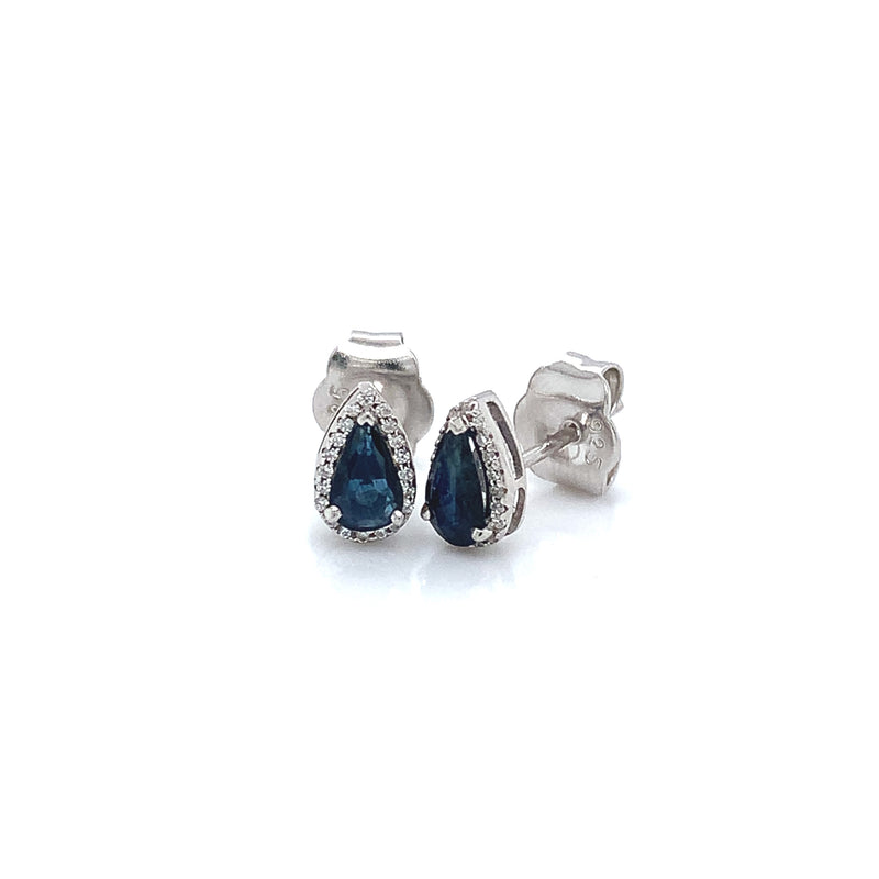 Aretes de zafiros (lab) en plata 925