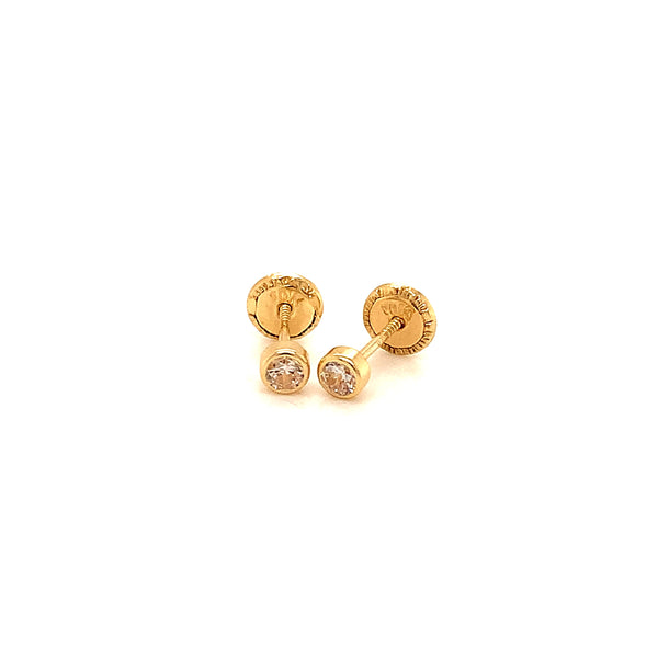 Aretes para bebé en oro amarillo 10kt