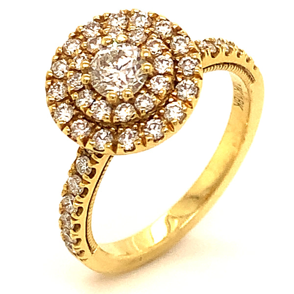 (MIA) Anillo con diamantes en oro amarillo 18kt.