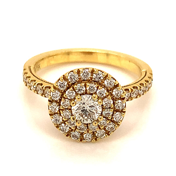 (MIA) Anillo con diamantes en oro amarillo 18kt.