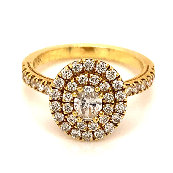 (MIA) Anillo con diamantes en oro amarillo 18kt.