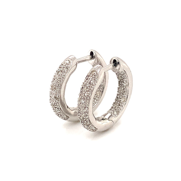 Aretes con diamantes oro blanco 14kt.