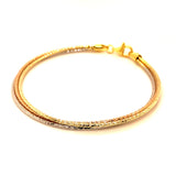 Pulsera con baño amarillo en plata 925. 19cm