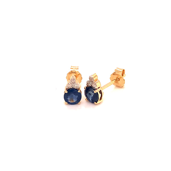 Aretes de zafiro en oro amarillo 18k