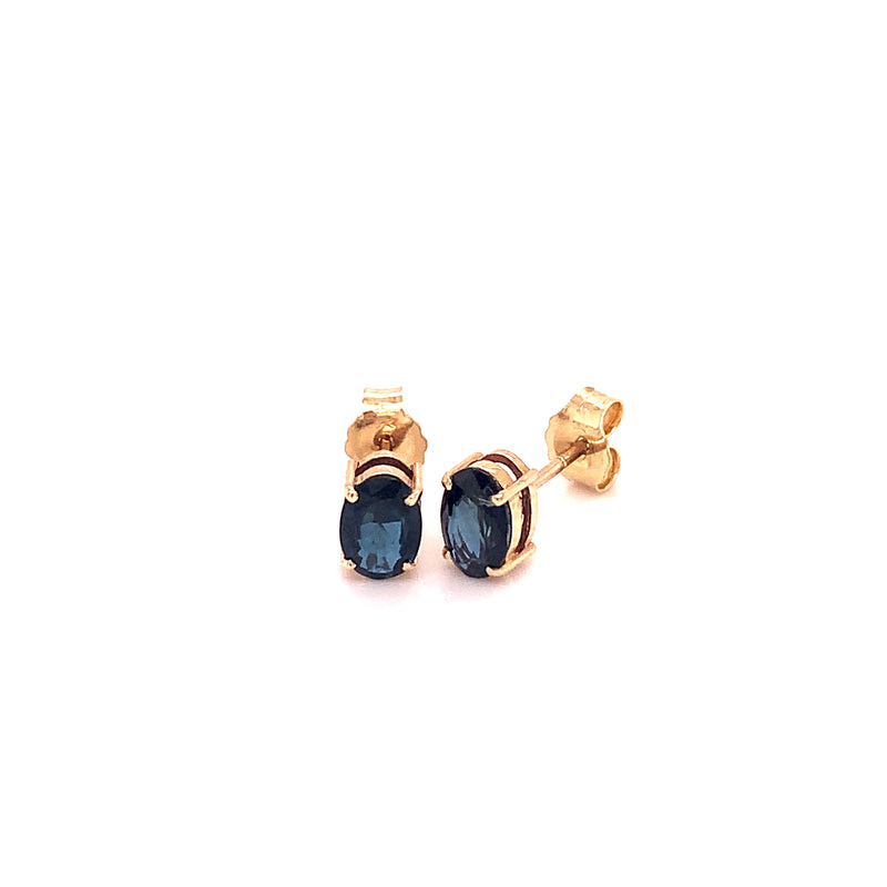 Aretes con zafiros en oro amarillo 14k