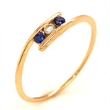 Anillo de zafiro en oro amarillo 18k