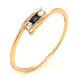 Anillo de zafiro en oro amarillo 18k