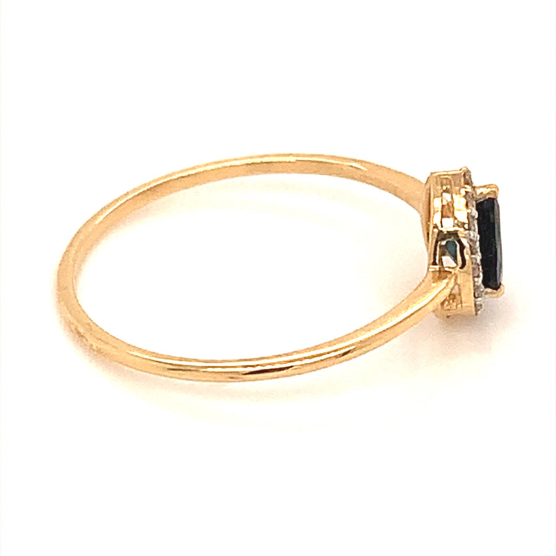 Anillo de zafiro en oro amarillo 18k