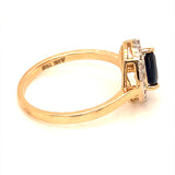 Anillo de zafiro en oro amarillo 18k