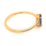 Anillo de zafiro en oro amarillo 18k