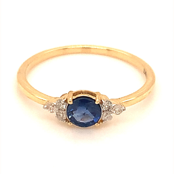 Anillo de zafiro en oro amarillo 18k