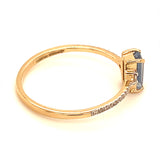 Anillo de zafiro en oro amarillo 14k