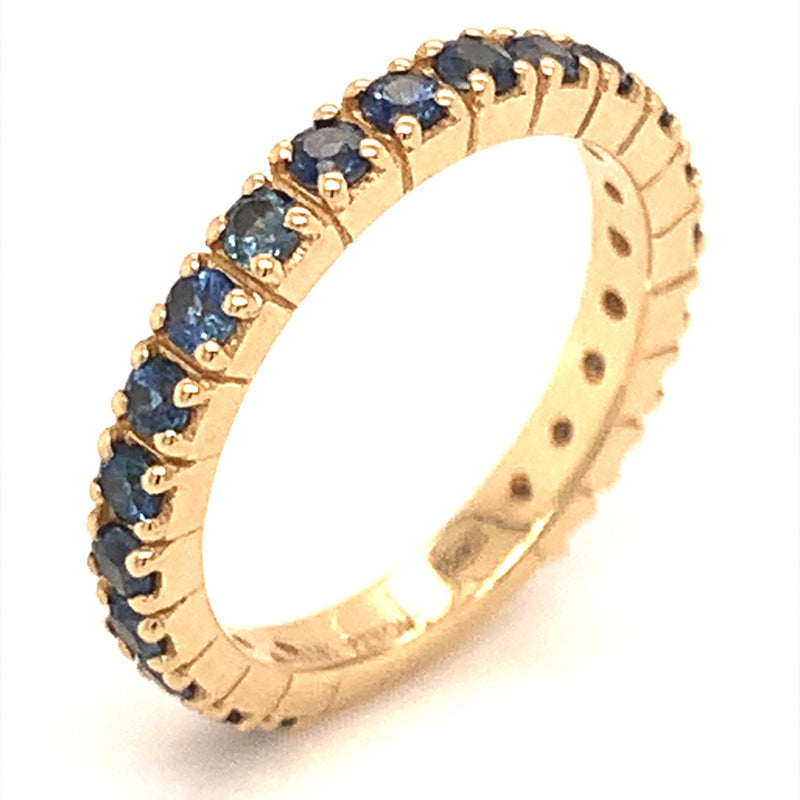 Anillo de zafiro en oro amarillo 14k