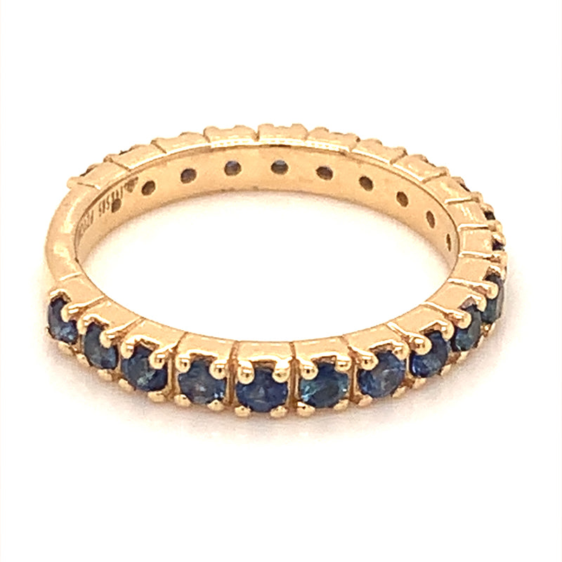 Anillo de zafiro en oro amarillo 14k