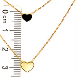 Collar (doble) de corazones en oro amarillo 18kt. 42cm/45cm