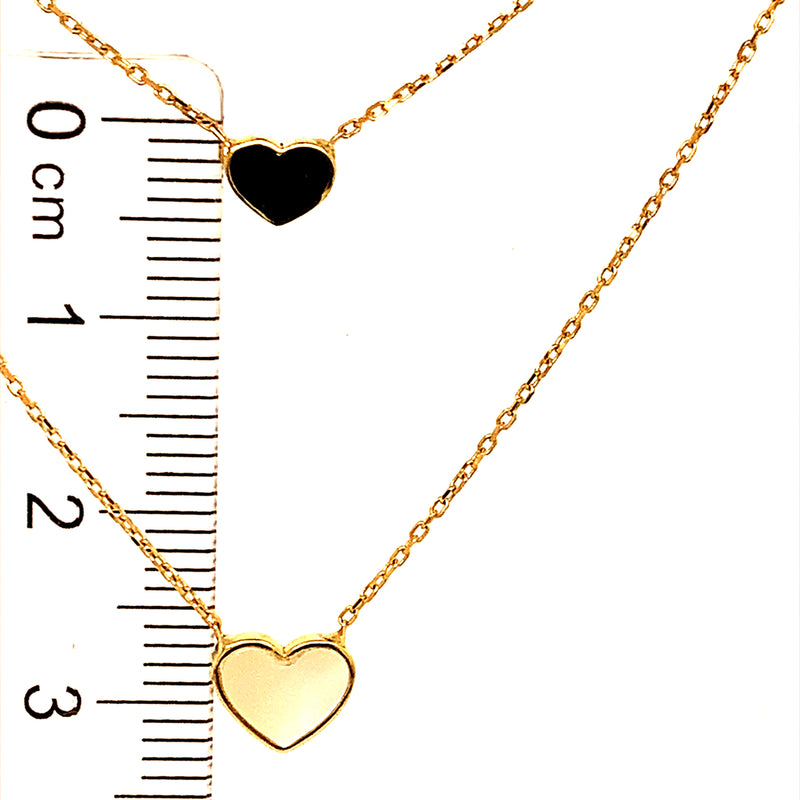 Collar (doble) de corazones en oro amarillo 18kt. 42cm/45cm