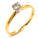 (MIA) Anillo con diamante en oro amarillo 18kt.