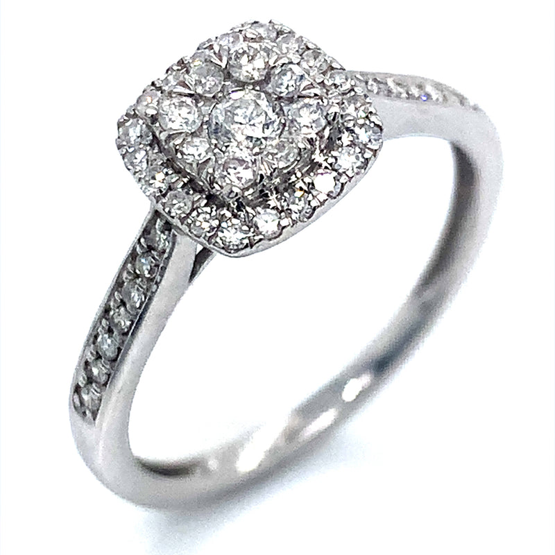 (SOFIA) Set de anillos con diamantes en oro blanco 10Kt.