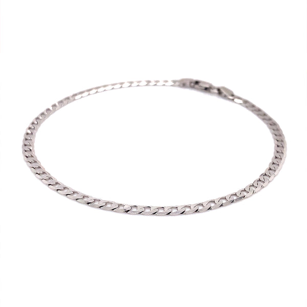 Pulsera gourmet maciza en oro blanco 18k. 21cm