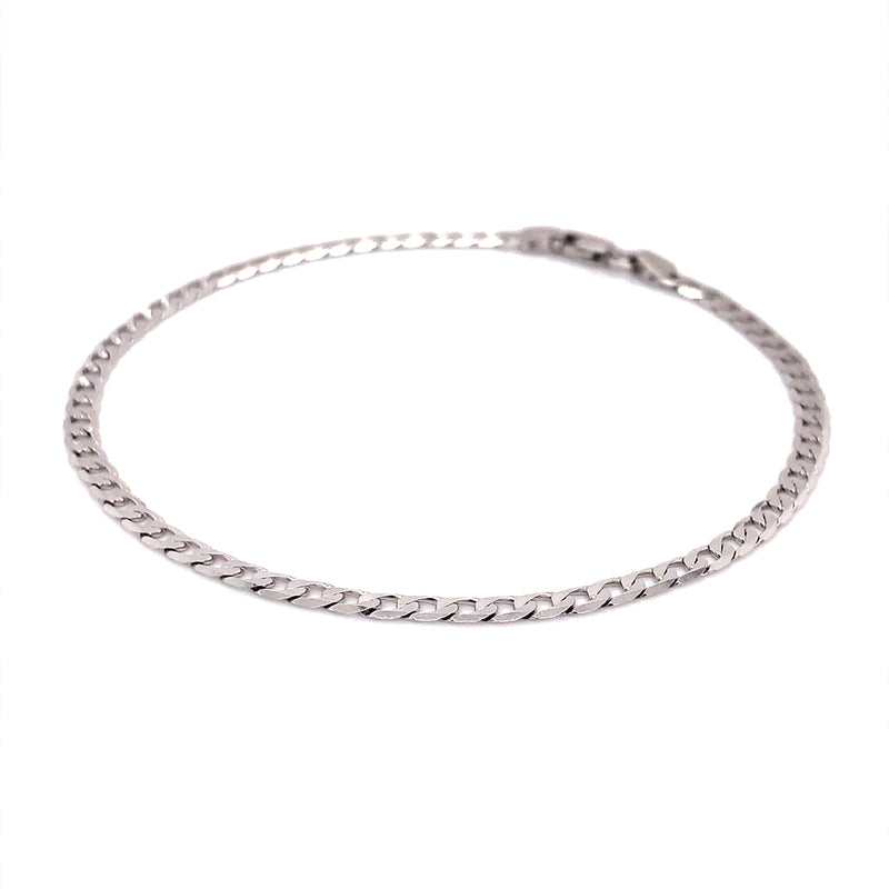 Pulsera gourmet maciza en oro blanco 18k. 21cm