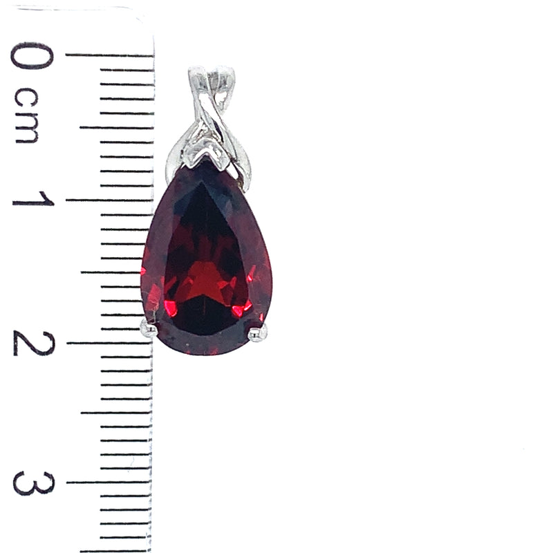 Dije de cuarzo granate en plata 925
