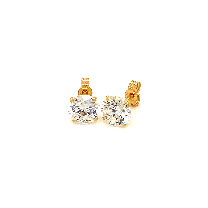 Aretes con circones en oro amarillo 18kt