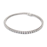 (LD) Pulsera (tennis) con diamantes de laboratorio en oro blanco 14kt.