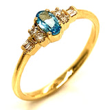 Anillo de topacio azul en oro amarillo 10kt. ANTES: $299.00