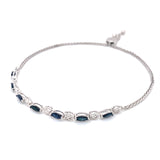 Pulsera ajustable de zafiros en plata 925