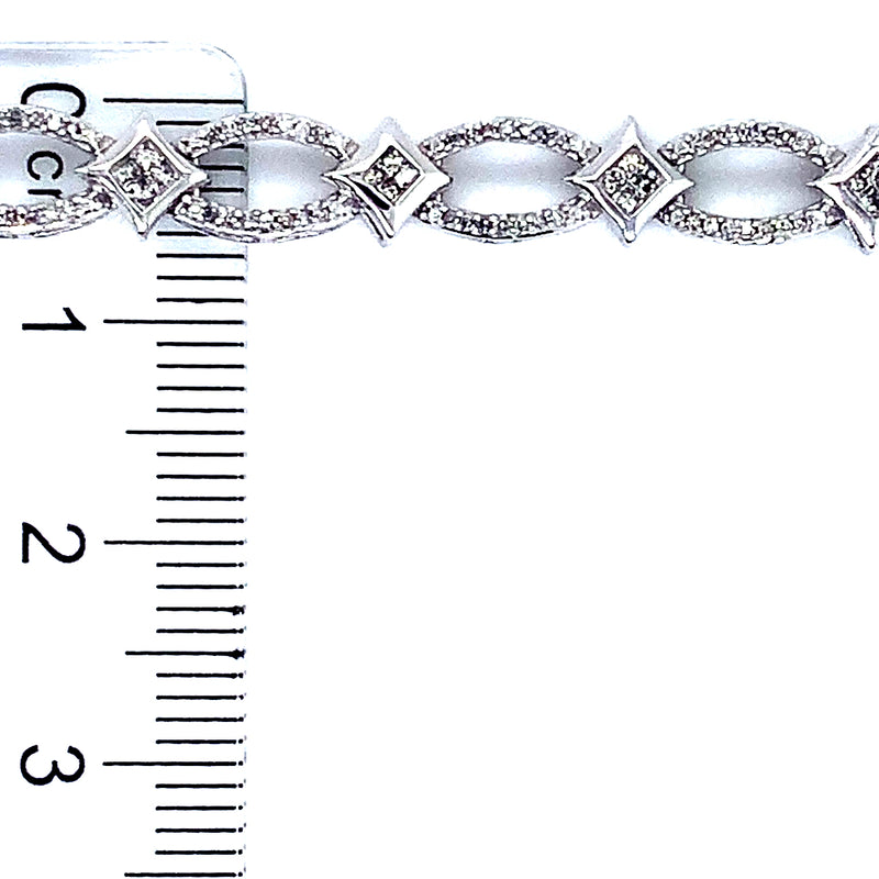 (SOFIA) Pulsera con diamantes en oro blanco 10kt