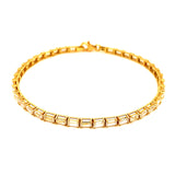 Pulsera (circones) en oro amarillo 18k. 18cm