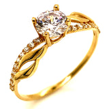 Anillo con circones en oro amarillo 18k