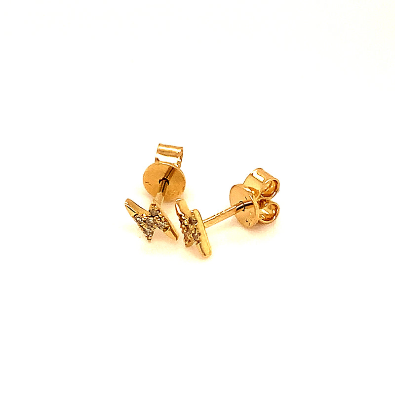 (SOFIA) Aretes (rayo) con diamantes en oro amarillo 10kt