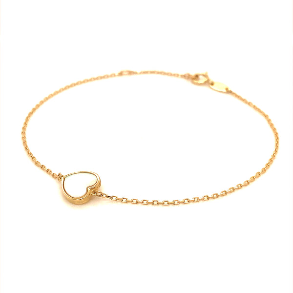 Pulsera (corazón) en oro amarillo 10kt. 17cm/19cm