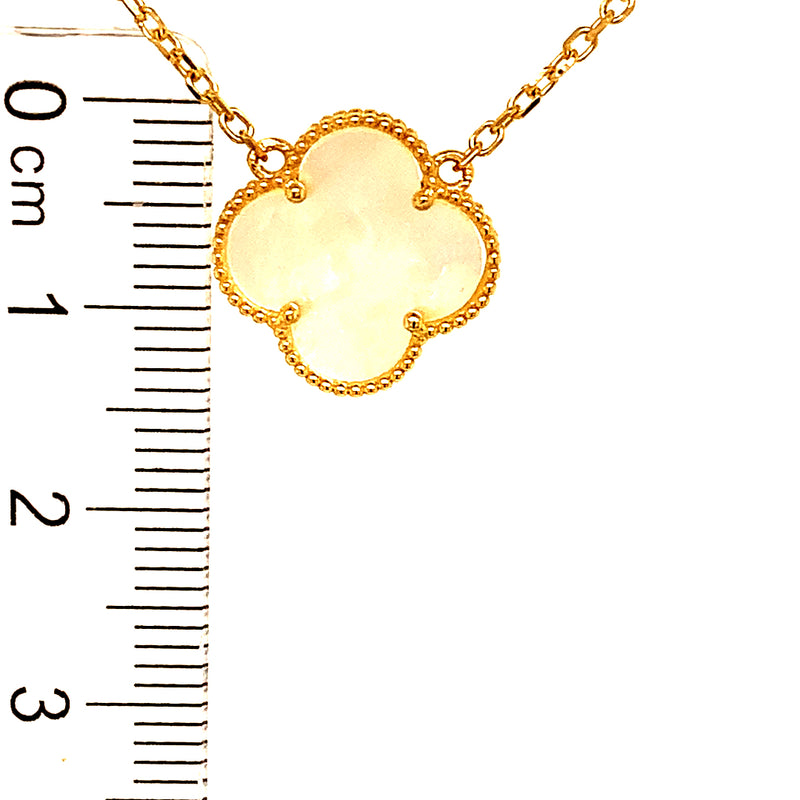 Collar (trébol nacar blanco) en oro amarillo 18kt. 42/45cm