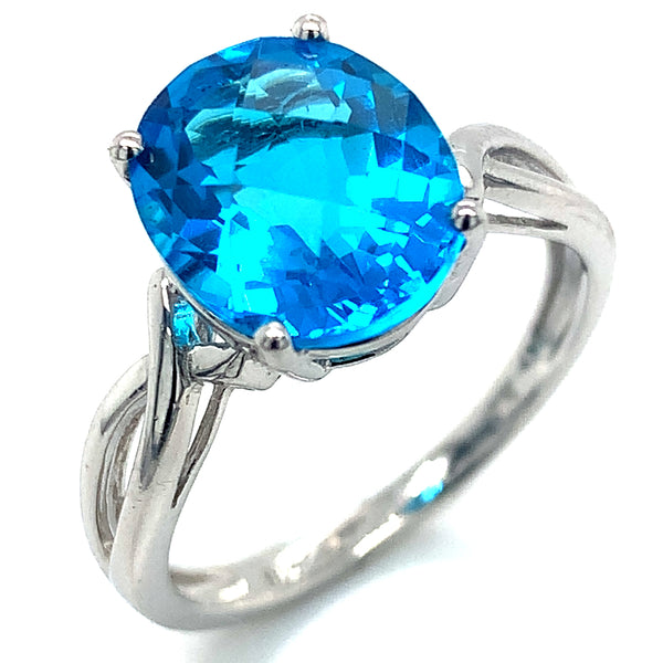 Anillo de cuarzo azul en plata 925 ANTES: $96.00