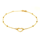 Pulsera (corazón) en oro amarillo 10kt. 17/19CM