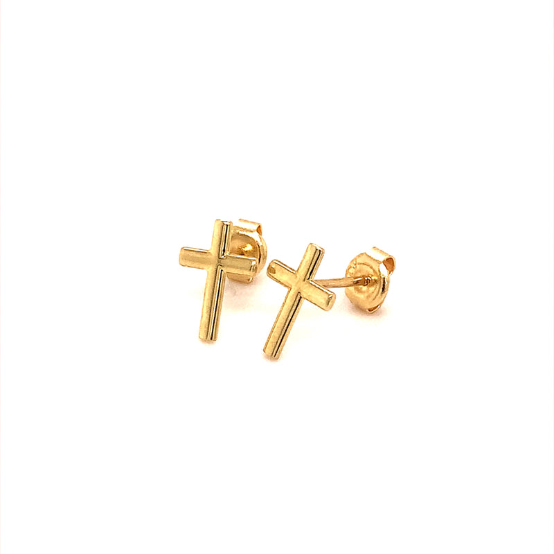 Aretes (cruz) en oro amarillo 10kt