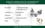 Aretes de aguamarina en oro blanco 14kt.