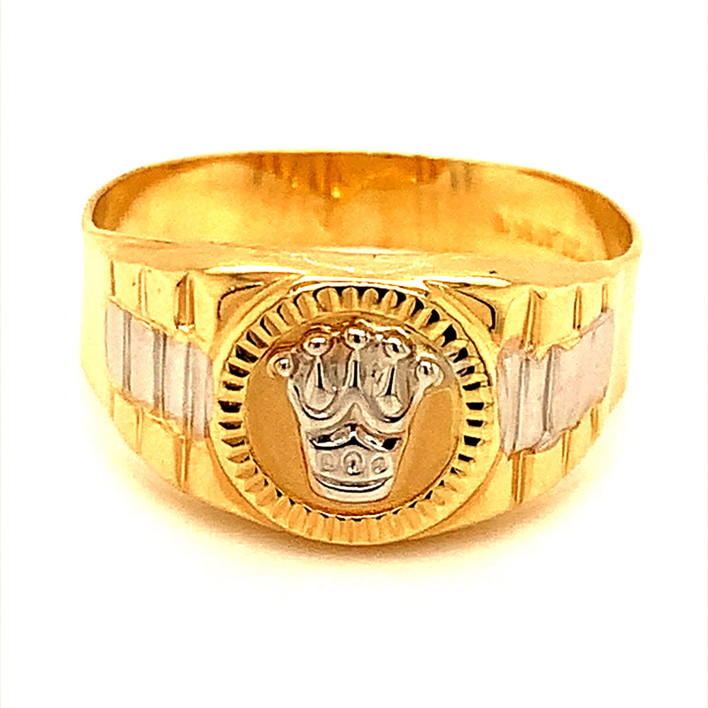 Anillo para caballero en oro 2 Tonos 10kt.