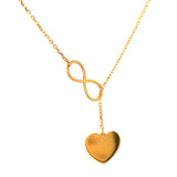 Collar (corazon e infinito) en oro amarillo 18kt. 45cm/47.5cm