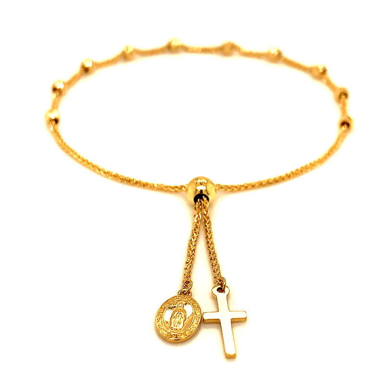 Pulsera (denario ajustable) en amarillo 18k.