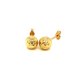 Aretes (bolitas adiamantadas) en oro amarillo 10kt