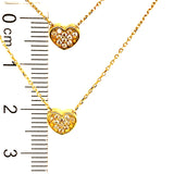 Collar (doble) de corazones en oro amarillo 10kt. 42cm/45cm