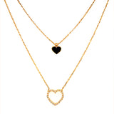 Collar (doble) de corazones en oro amarillo 18kt. 42cm/45cm