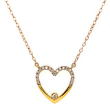 (SOFIA) Collar (corazón) con diamantes en oro amarillo 10kt.