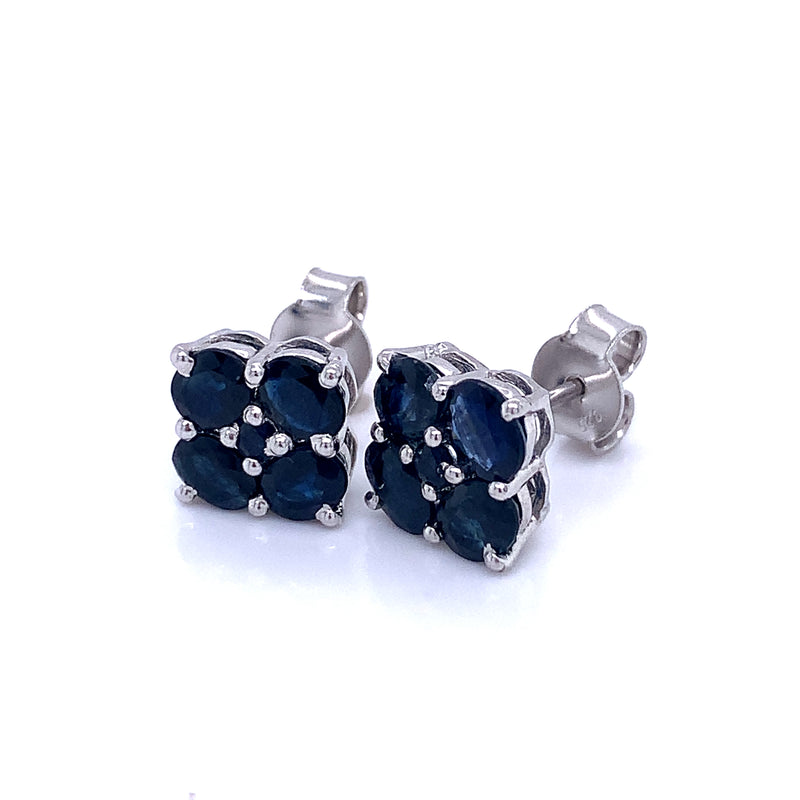 Aretes de zafiros en plata 925