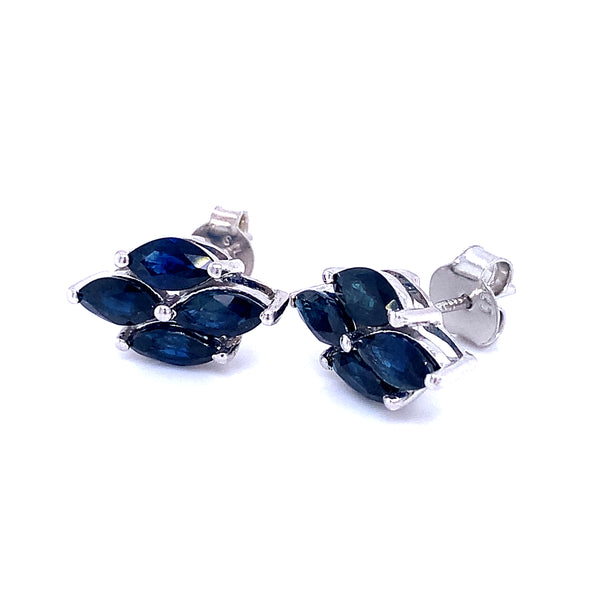 Aretes de zafiros en plata 925