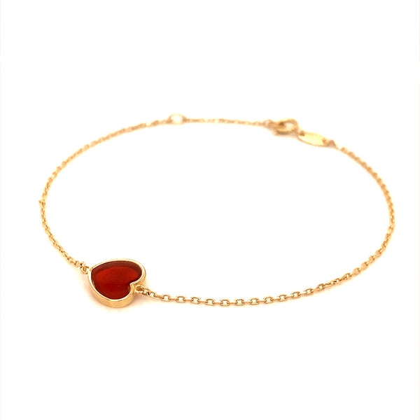 Pulsera (corazón) en oro amarillo 10kt. 17cm/19cm