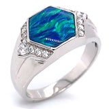 Anillo con cuarzo ópalo australiano en plata 925